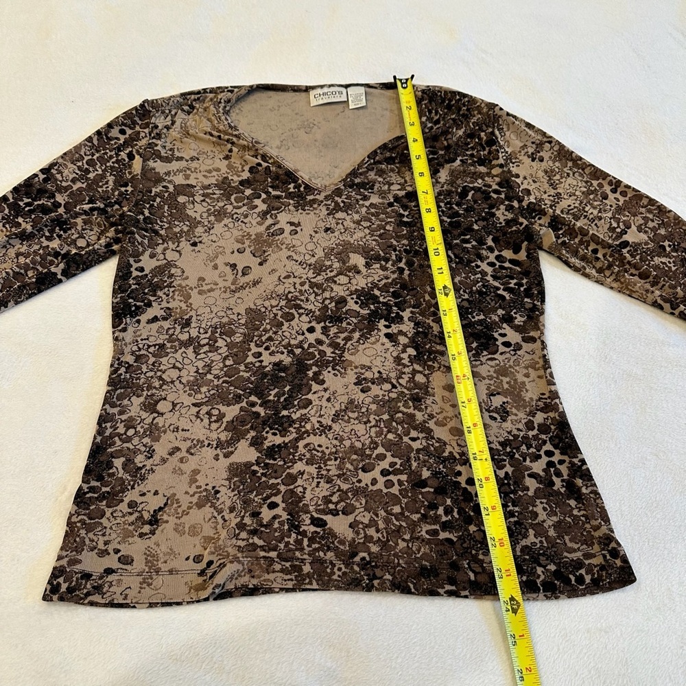 Chico's Brown Abstract Women's Blouse - Picture 7 of 9